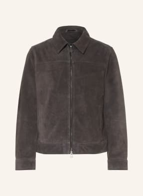 Allsaints Lederjacke Rhone grau