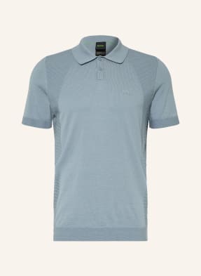 Boss Strick-Poloshirt Momentum Lite Regular Fit blau