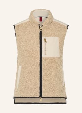 Mos Mosh Teddyfell-Weste Mmrowe Im Materialmix beige