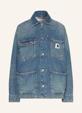 Carhartt Wip Džínová Bunda Og Michigan Coat 01ej blue, destroy wash, splatter