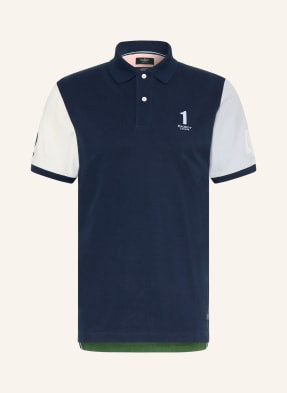Hackett London Polokošile Z Piké Classic Fit tmavě modrá / světle šedá / tmavě zelená