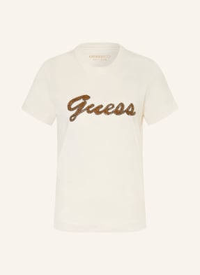 Guess T-Shirt Mit Schmucksteinen weiss