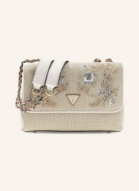 Guess Schultertasche Giully Mini Mit Schmuckperlen Und Pailletten weiss