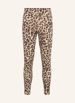 Adidas 7/8 Legíny Animal Print Sport béžová / tmavě hnědá / hnědá