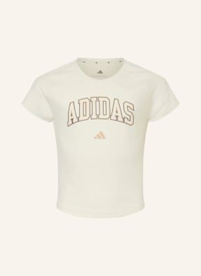 Adidas Tričko Sport Seasonals Collegiate Typography krémová / tmavě hnědá / béžová
