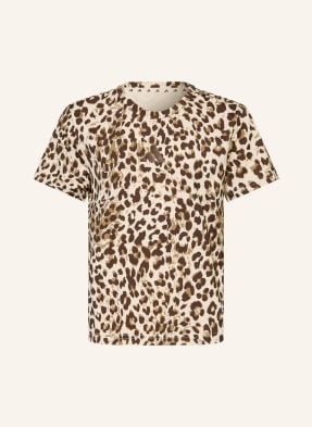 Adidas Tričko Seasonal Animal Print Sport béžová / tmavě hnědá / hnědá
