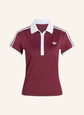 Adidas Originals Funkční Polokošile Classics tmavě červená / bílá