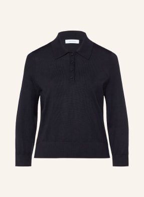 Darling Harbour Strick-Poloshirt Mit 3/4-Arm blau