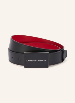 Christian Louboutin Kožený Opasek Canopy černá / stříbrná