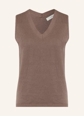 Inwear Pletený Top Devaiw S Lnem hnědá