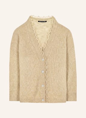 Luisa Cerano Strickjacke Mit Alpaka Und Spitze gelb