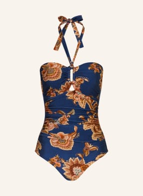 Zimmermann Neckholder Plavky Aster modrá / světle hnědá / lososová