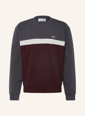 Lacoste Mikiny tmavě červená / tmavě šedá / bílá