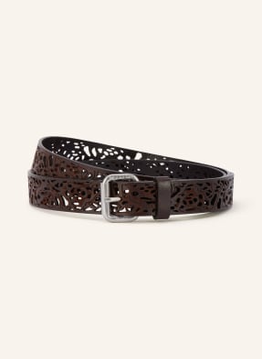 Weekend Max Mara Kožený Opasek Giunchi S Výřezy tmavě hnědá / stříbrná