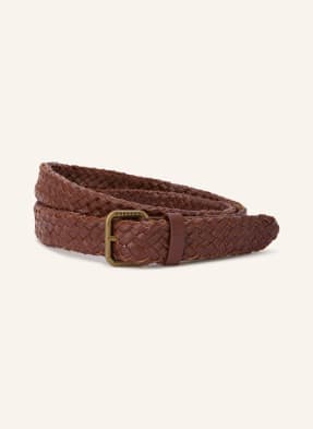 Weekend Max Mara Pletený Kožený Opasek Quaglia hnědá