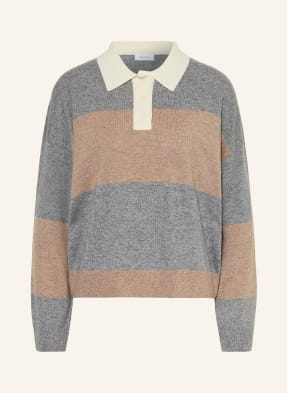 Darling Harbour Strick-Poloshirt beige
