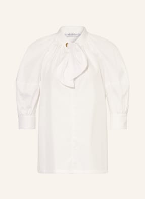 Max Mara Blusenshirt Quinoa Mit 3/4-Arm Und Abnehmbarer Schluppe weiss