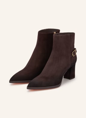 Santoni Kotníkové Boty Elly tmavě hnědá / zlatá