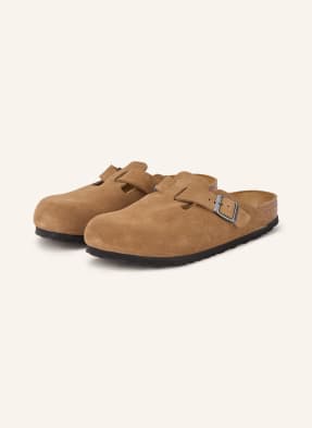 Birkenstock Pantofle Boston Leve hnědá / stříbrná
