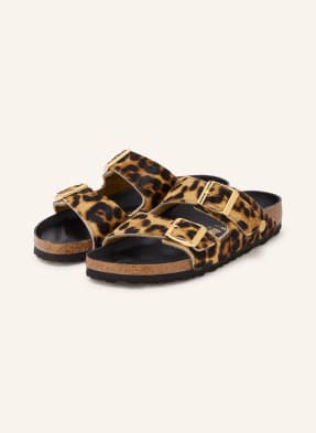 Birkenstock Pantofle Arizona Hairy světle hnědá / zlatá / černá
