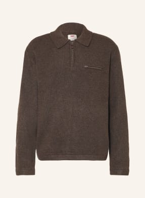 Levi's® Pletená Polokošile S Volným Střihem tmavě hnědá