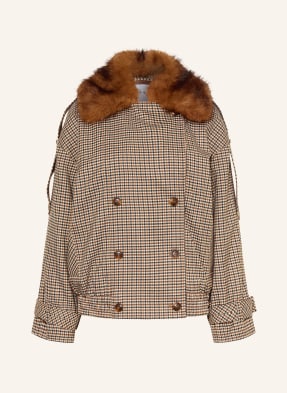 Mrs & Hugs Cabanjacke Mit Abnehmbarem Kunstfell braun