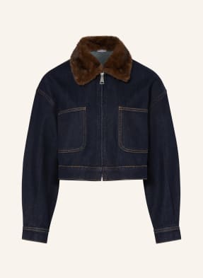 Mrs & Hugs Džínová Bunda S Odnímatelným Límcem Z Umělé Kožešiny raw denim