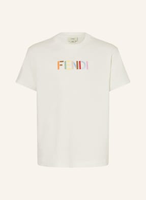 Fendi Tričko bílá / světle fialová / oranžová