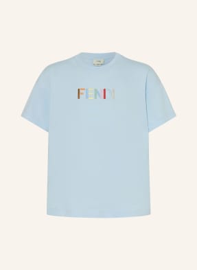 Fendi Tričko tmavě modrá / hnědá / růžová