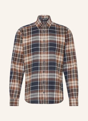 Strokesman's Flanelová Košile Regular Fit tmavě modrá / hnědá / světle šedá