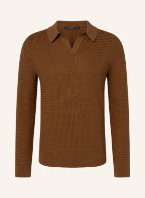 Windsor. Strick-Poloshirt Cashmilo braun