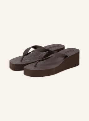 Sleepers Pantofle S Oddělenými Prsty High Platform tmavě hnědá