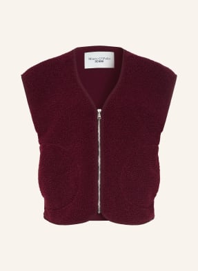 Marc O'polo Denim Vesta Z Plyšové Kožešiny tmavě červená