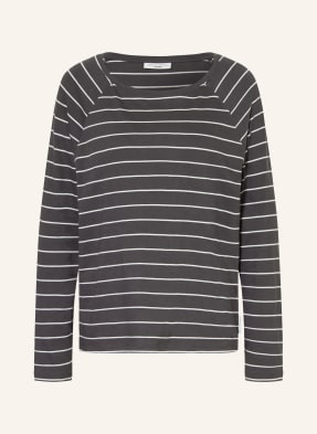 Marc O'polo Denim Tričko S Dlouhým Rukávem tmavě šedá / bílá