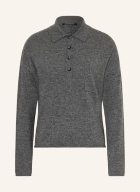 Luisa Cerano Strick-Poloshirt grau