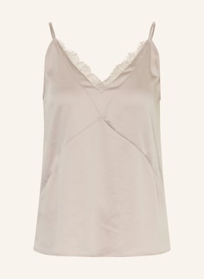 Luisa Cerano Blusentop Aus Satin Mit Spitze rosa