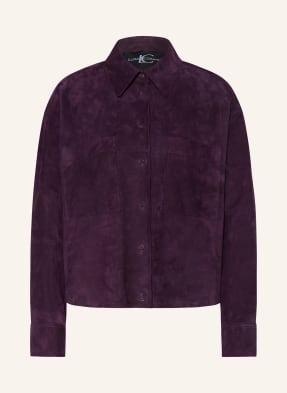 Luisa Cerano Kožená Overshirt tmavě fialová