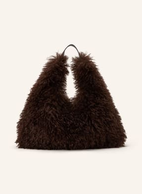 Rino & Pelle Kunstfell-Schultertasche Gusta braun