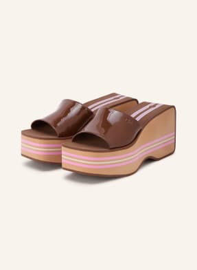 Chloé Lakované Klínové Boty Swimming Cool 6i3 coffee pink
