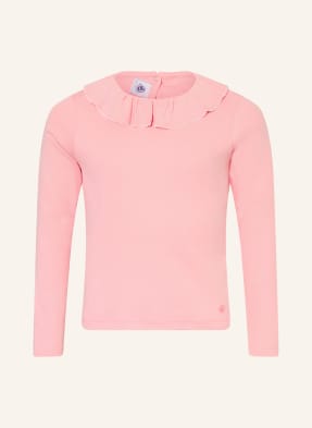 Petit Bateau Tričko S Dlouhým Rukávem A Volánky růžová