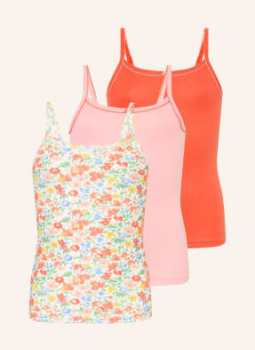Petit Bateau Sada 3 Topů růžová / oranžová / zelená
