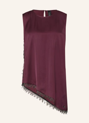 Marc Cain Satintop Mit Spitze rot