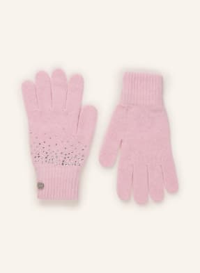 Marc Cain Rukavice S Ozdobnými Kamínky 208 chalk pink