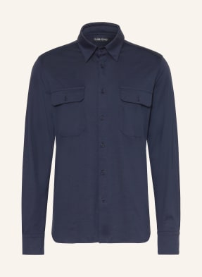 Tom Ford Košile Regular Fit S Hedvábím tmavě modrá