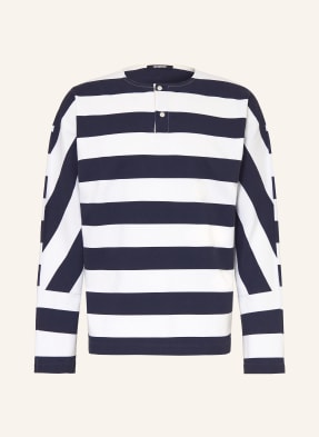 Jacquemus Henley Tričko Le Tshirt Mariniere Ml tmavě modrá / bílá