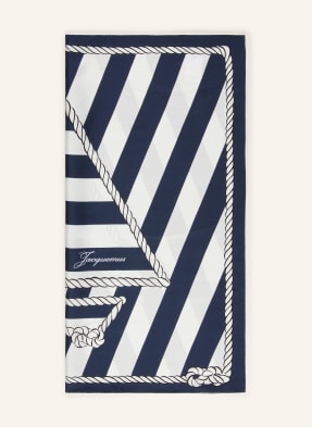 Jacquemus Hedvábný Šátek Le Foulard Bateau Corde tmavě modrá / bílá