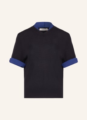 Dorothee Schumacher Úpletové Tričko Chic Merino Z Kombinace Materiálů tmavě modrá / modrá