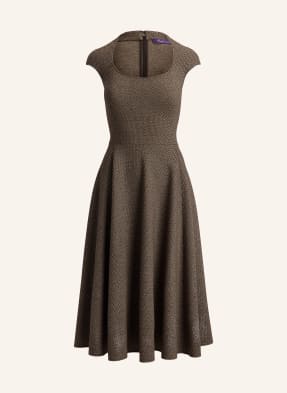 Ralph Lauren Collection Šaty Maisey S Hedvábím světle hnědá / tmavě hnědá