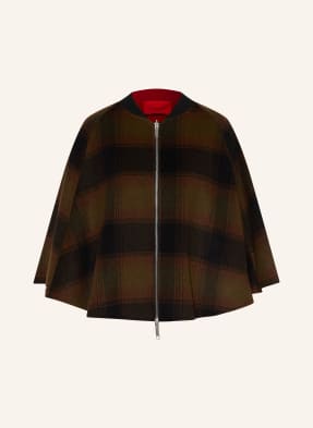 Max & Co. Obrácitelný Plášť Cape Doublecape hnědá / červená / černá