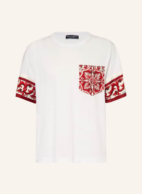 Dolce & Gabbana Tričko bílá / tmavě červená